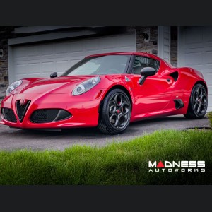 Alfa Romeo 4C Carbon Fiber Badge Cover Kit - Alfa Romeo Logo in Red